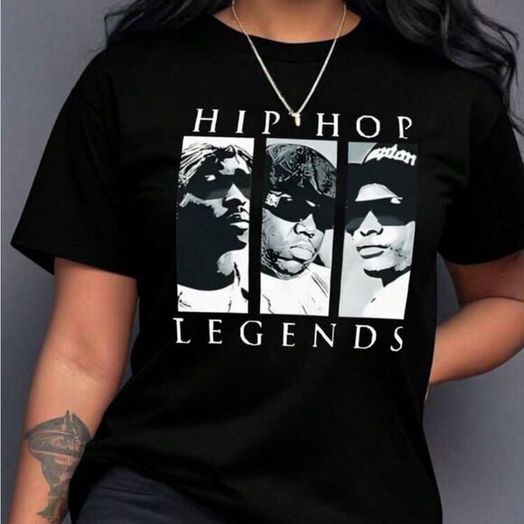 Tops - Black Hip Hop Legends Graphic T-Shirt